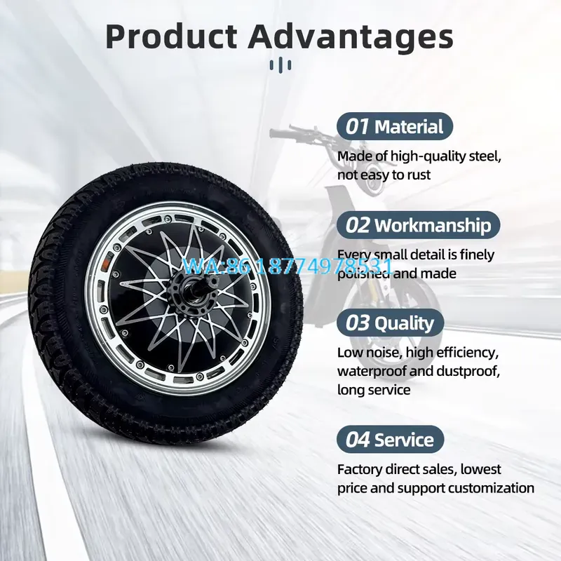 Yüksek Güçlü 12 İnç 60V Bisikl - 60V 5000W Brushless Hub Motor incelemesi ve fiyatı